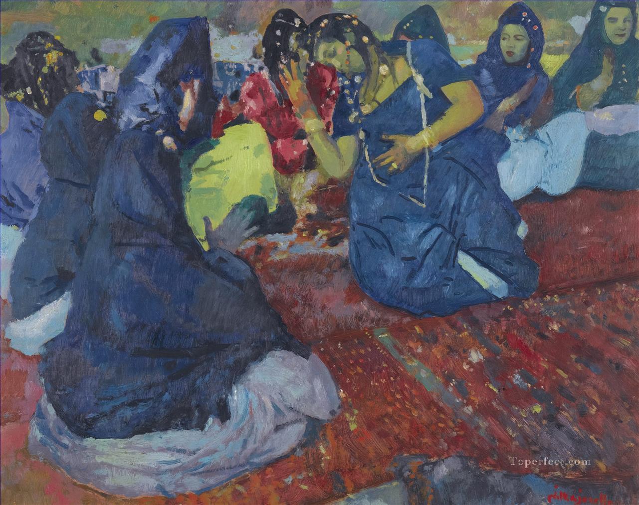FETE MAROCAINE Jacques Majorelle Orientalista Modernista Árabe Pintura al óleo